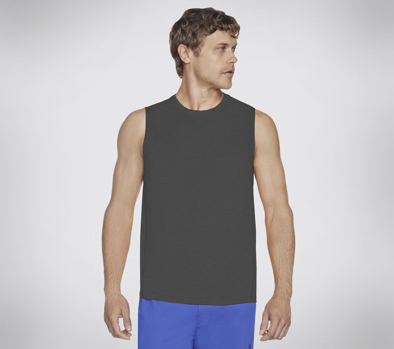 GO DRI Charge Muscle Tank, BLACK / CHARCOAL, largeimage number 0