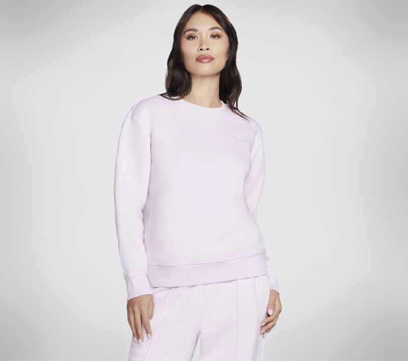 SKECH-SWEATS Signature Pullover Crew, LAVENDER / PINK, largeimage number 0