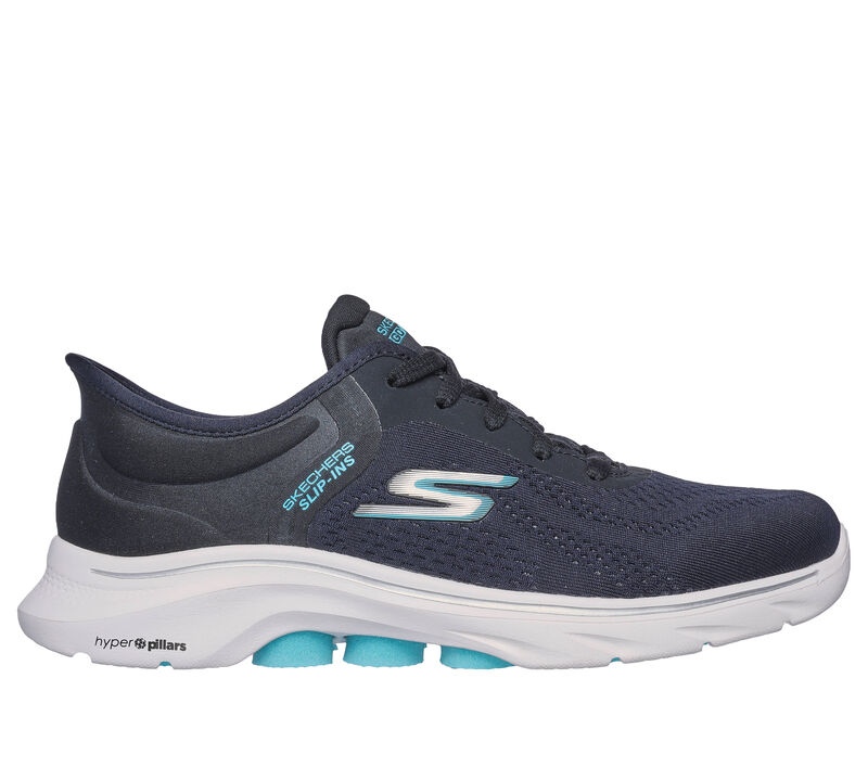 Skechers Slip-ins: GO WALK 7 - Valin, BLACK / AQUA, largeimage number 0